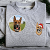 Embroidered Pet Portrait Christmas Jumper Sweatshirt