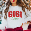 Personalized Gigi Claus Glitter Embroidered Sweatshirt