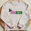 Custom Embroidered Wicked Glitter Colorful Side Bow Sweatshirt