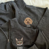 Embroidered Your Pet Portrait Zip Sweatshirt