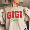 Personalized Gigi Claus Glitter Embroidered Sweatshirt