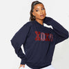 XOXO Glitter Appliqu¨¦ Embroidered Sweatshirt