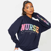 Personalized Nurse Multi Colored Embroidered Sweatshirt