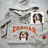 Custom Pet Portrait Embroidered Sweatshirt With Side Coquette Bow