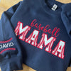 Embroidered Baseball Mama Glitter Crewneck Sweatshirt