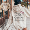 Personalized Mom Est. & Grandma Est. Hoodie with Kids' Names - Pink Leopard Heart Design