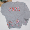 Custom Garden Nana Embroidered Side Bow Sweatshirt