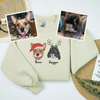 Embroidered Pet Portrait Christmas Jumper Sweatshirt