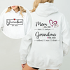 Personalized Mom Est. & Grandma Est. Hoodie with Kids' Names - Pink Leopard Heart Design