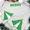 Personalized Merry Christmas Xmas Tree Bow Side Shirt