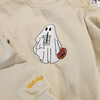 Custom Ghost Drinking Embroidered Sweatshirt