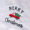 Embroidered Merry Christmas Red Truck Holiday Sweatshirt