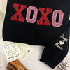 XOXO Glitter Appliqu¨¦ Embroidered Sweatshirt