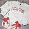 Embroidered Merry Glitter Christmas Bow Embellished Sweatshirt ¨C Custom Side Bow Cut-Out Sweatshirt