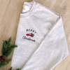 Embroidered Merry Christmas Red Truck Holiday Sweatshirt