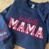 Embroidered Baseball Mama Glitter Crewneck Sweatshirt