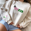 Custom Embroidered Wicked Glitter Colorful Side Bow Sweatshirt