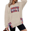 Custom Plaid Side Bow Cut-Out Sweatshirt