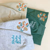 Floral Embroidered Pet Pawprint Sweatshirt/Zip Sweatshirt