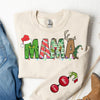 Custom Mommy Grinch Sweatshirt With Kids Names On Sleeve