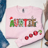 Custom Mommy Grinch Sweatshirt With Kids Names On Sleeve