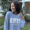 WIFEY Wedding Fabrics Embroidered Sweatshirt. Wife EST Embroidered Applique Sweatshirt