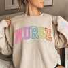 Personalized Nurse Multi Colored Embroidered Sweatshirt