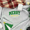 Personalized Merry Christmas Xmas Tree Bow Side Shirt