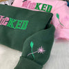 Custom Embroidered Wicked Glitter Colorful Side Bow Sweatshirt