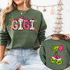 Personalized Gigi Mom With Kids Names Christmas Grinch Sweatshirt